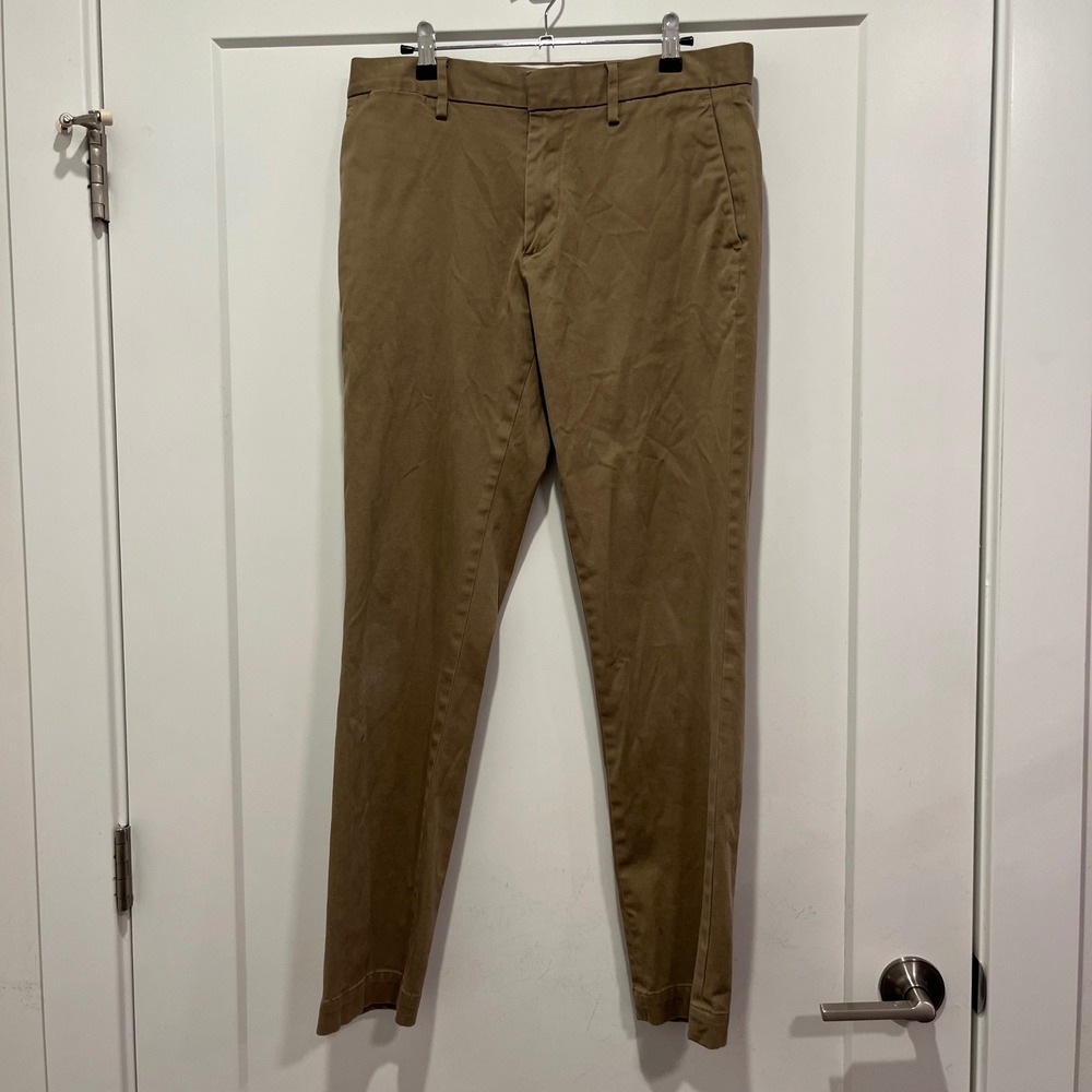 Banana Republic Aiden Slim Fit Chinos Khaki Tan Stretch Pants 32x30 Mens